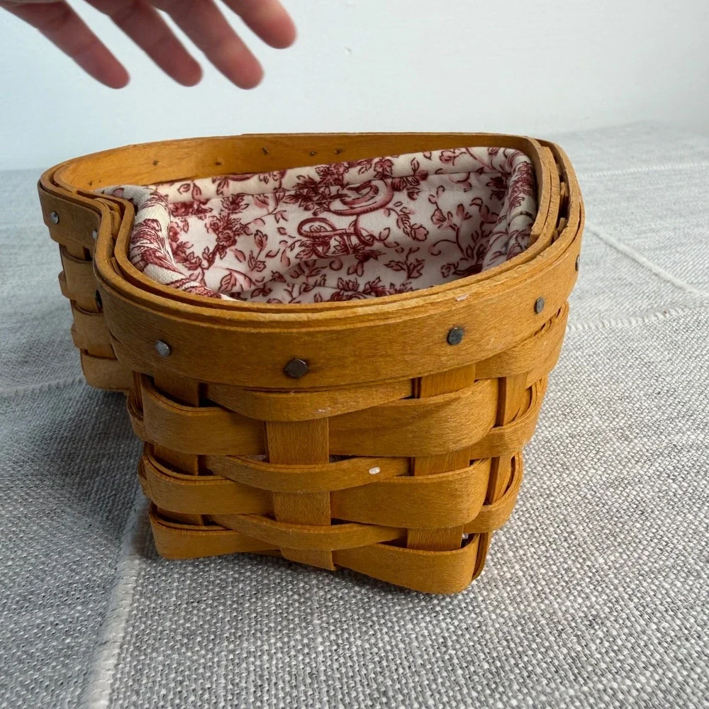 Longaberger 2000 Love Letters Sweetheart Basket & Liner‎ Cottagecore Farmhouse